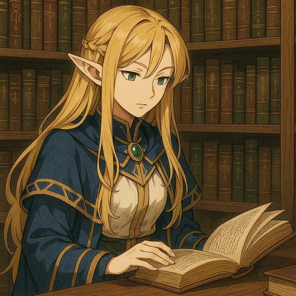本を読むエルフ