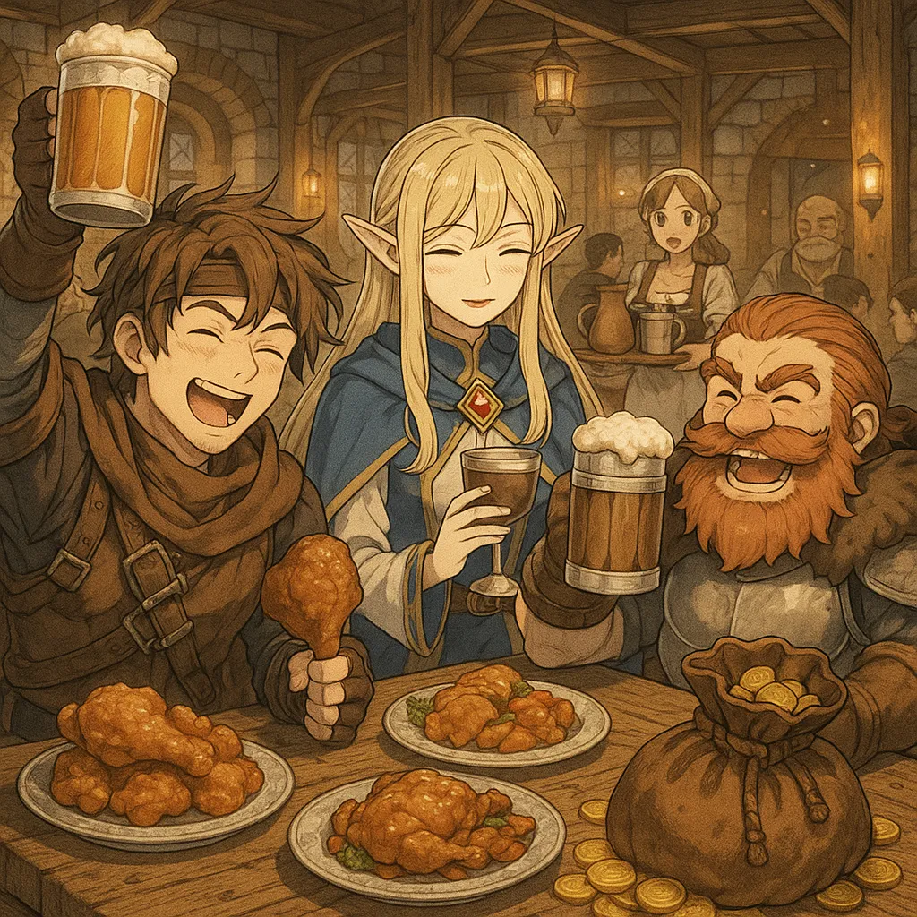 冒険者パーティの宴会